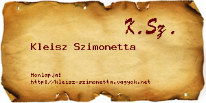 Kleisz Szimonetta névjegykártya